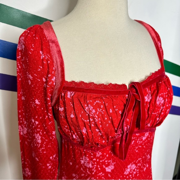 NEW Free People long sleeve mini dress size XS - Picture 2 of 7